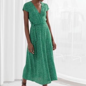 & Other Stories green polka dot midi dress
